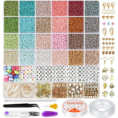 Overview of crafting tools with beading kit