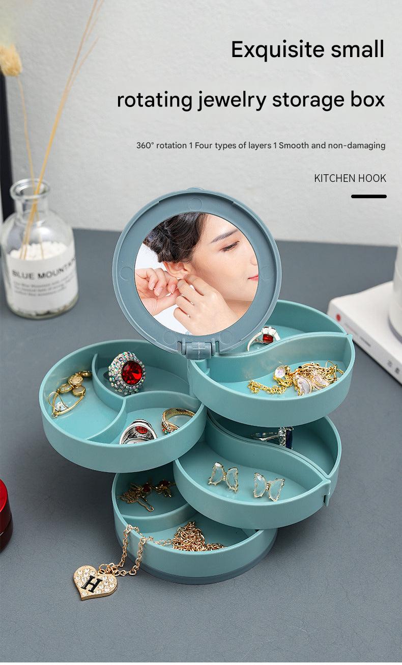 Elegant rotating jewellery box in elegant setting