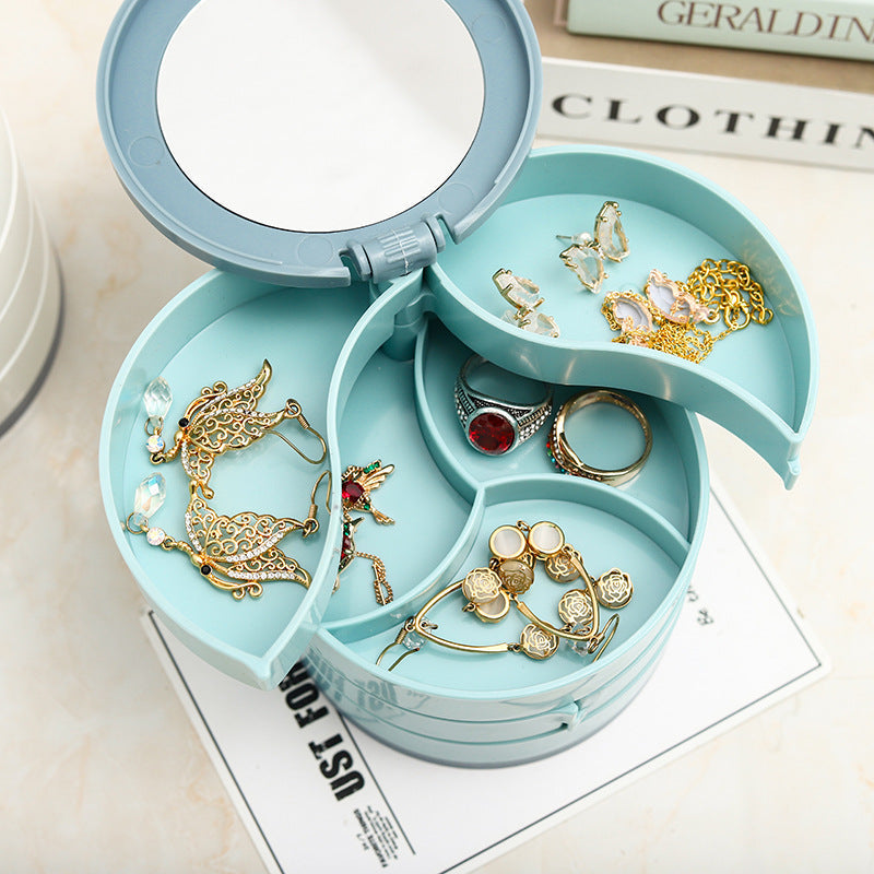 Jewellery box displaying earrings storage