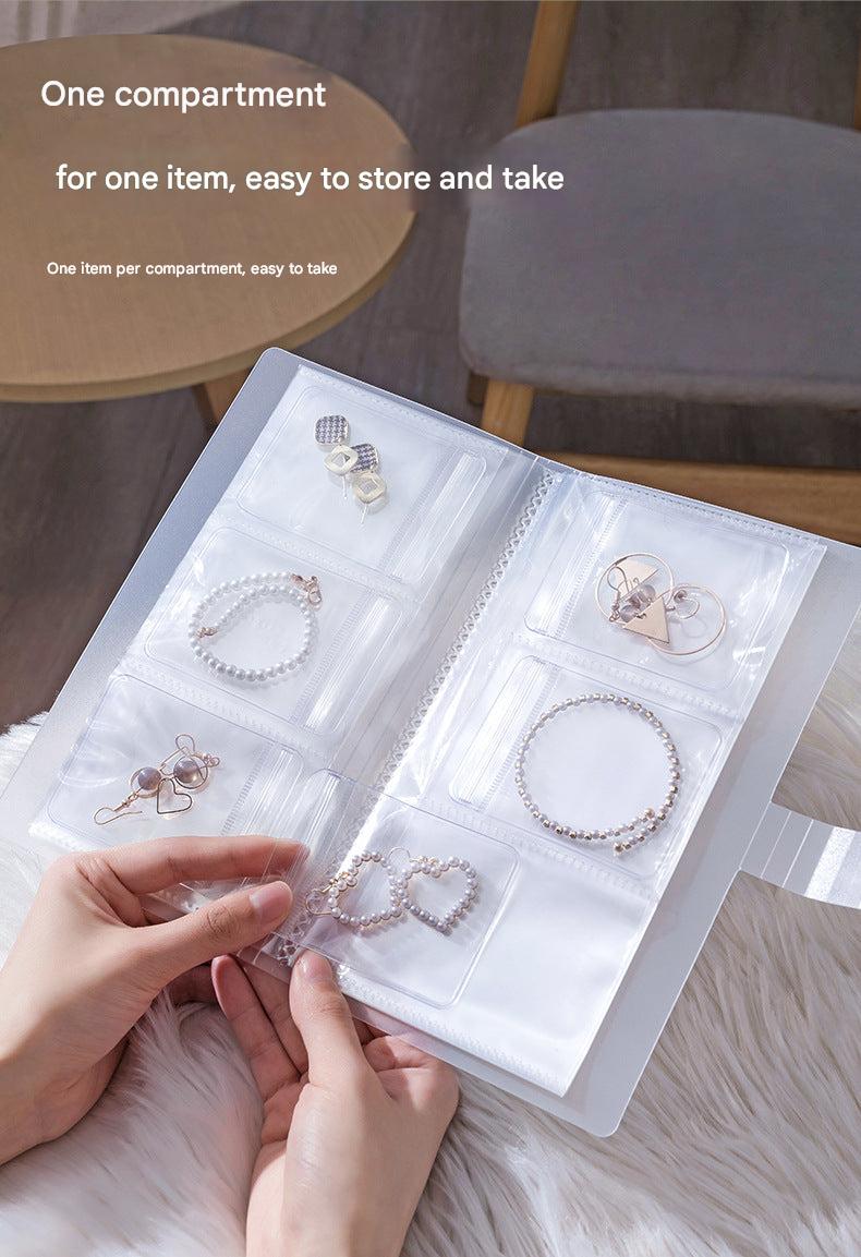 Portable jewellery case in use for travel
