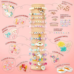 Variety of beads for crafting bracelets
