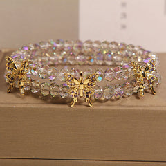 Alternative view of elegant butterfly crystal bracelet