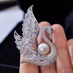 Close-up of zirconia crystals on brooch image 4