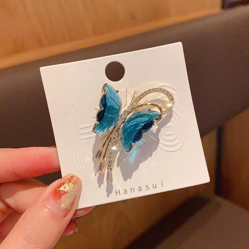Stylish insect pin worn on formal attire