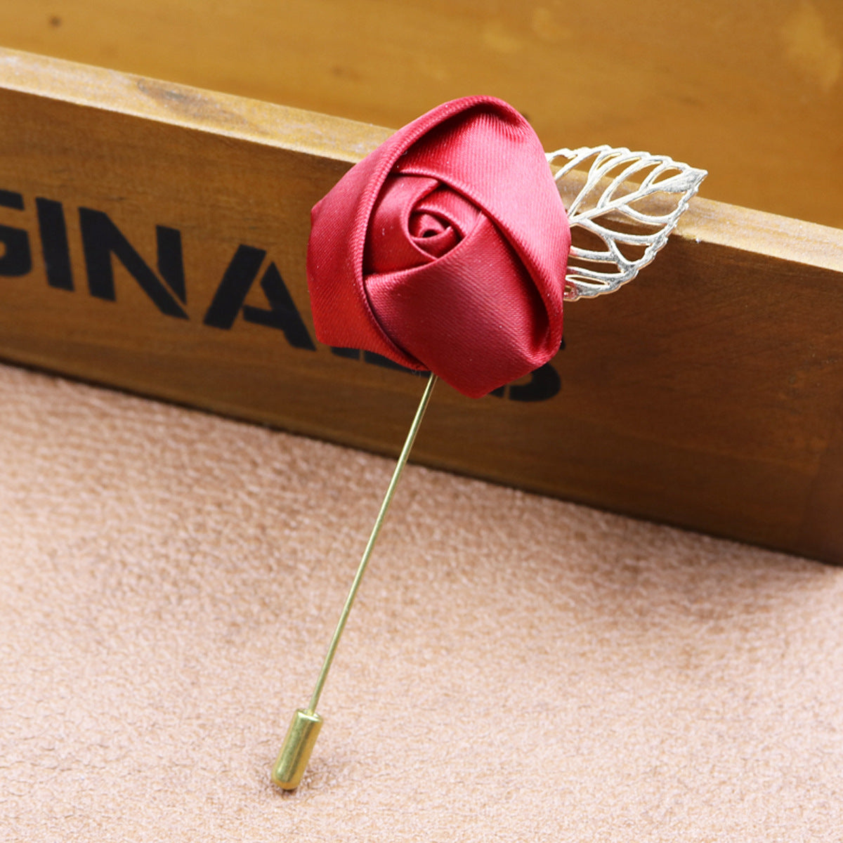 versatile floral pin worn on a jacket