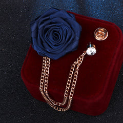 A model showcasing rhinestone brooch