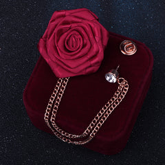 Color variants of floral brooches displayed neatly