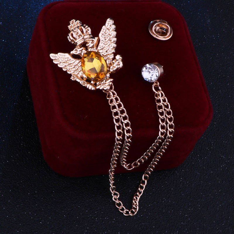 Elegant Vintage Eagle Brooch for Men displayed