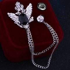 Eagle Brooch with Tassel Chain on a suit