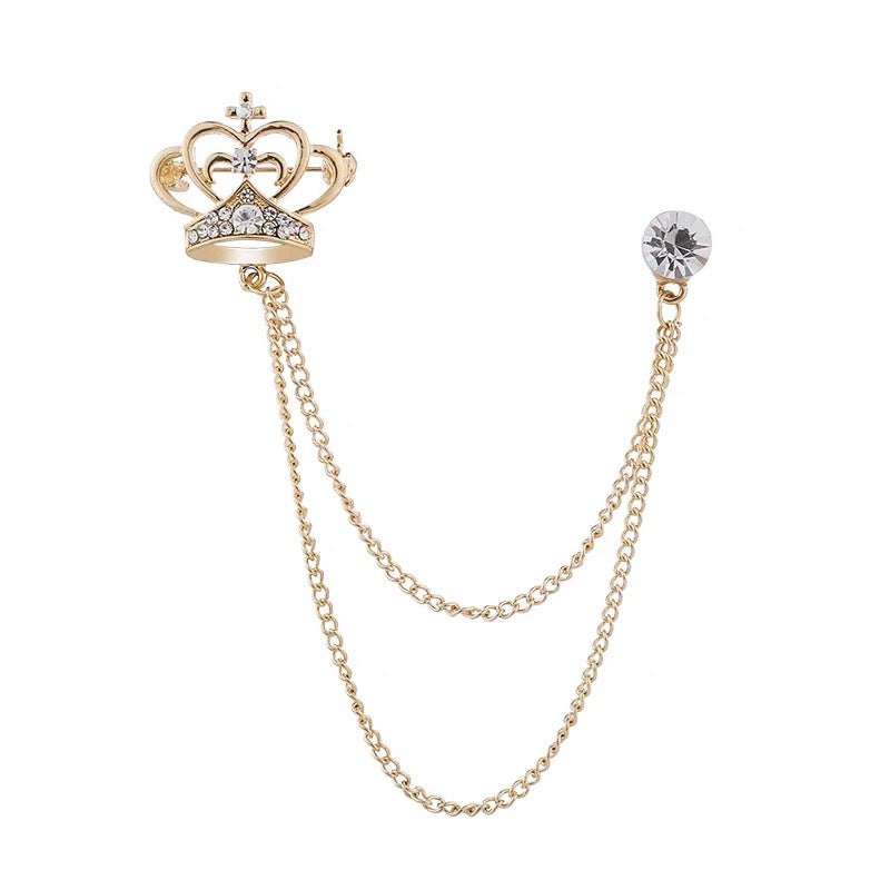 Durable electroplated brooch on a shirt