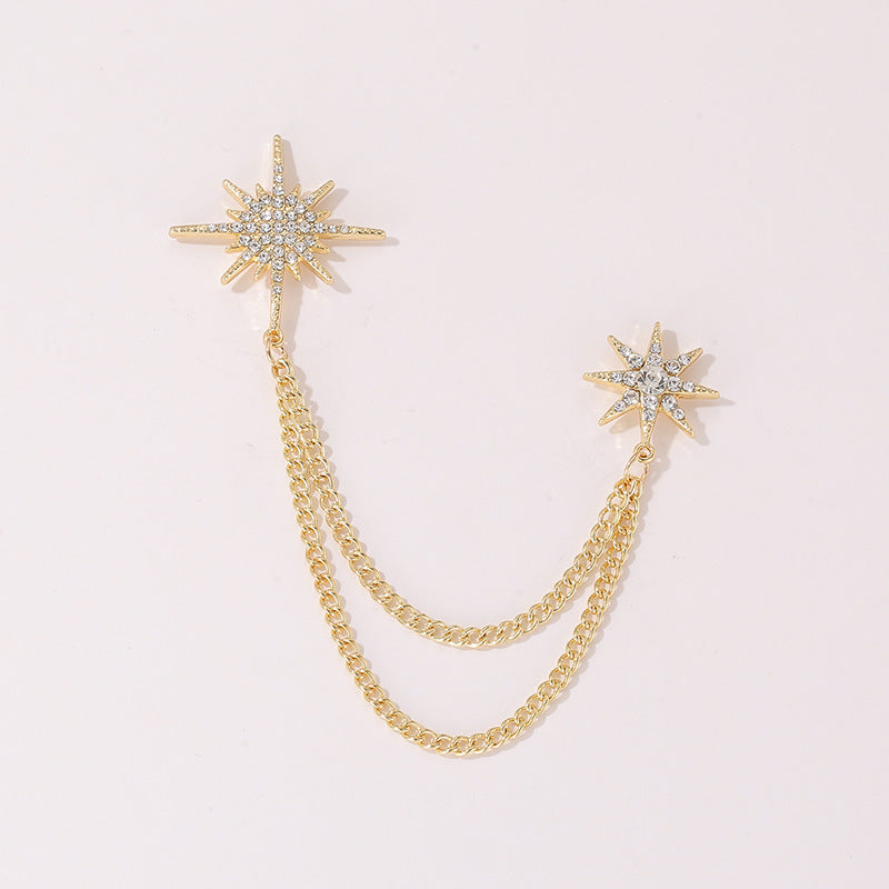 Durable electroplated brooch on a shirt