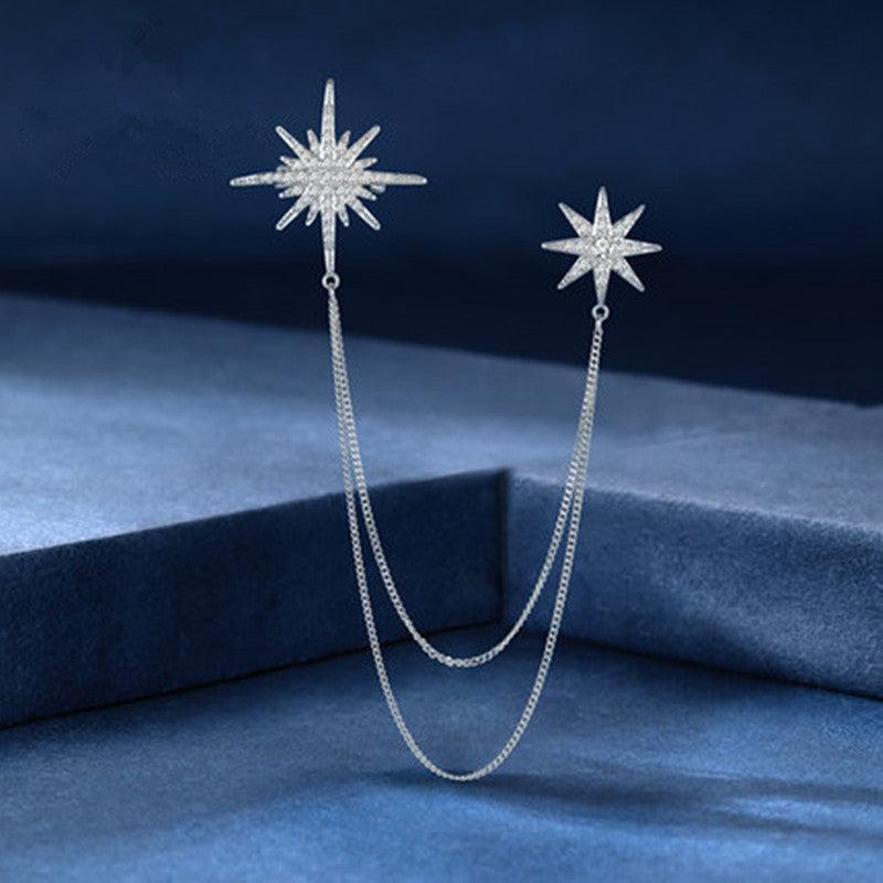 Detailed view of stylish electroplated brooch