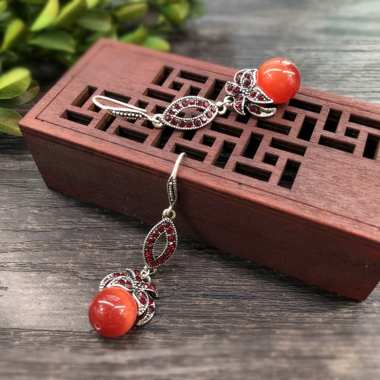 Close-up of High-Quality Agate Earrings Image 3