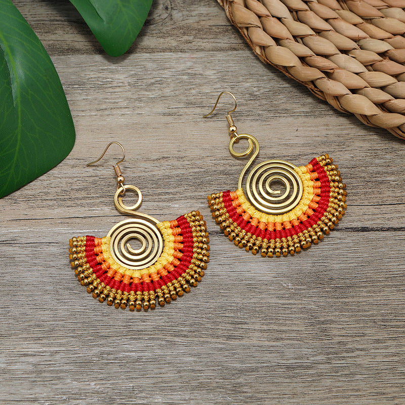 Handmade Bohemian Woven Earrings Design 4