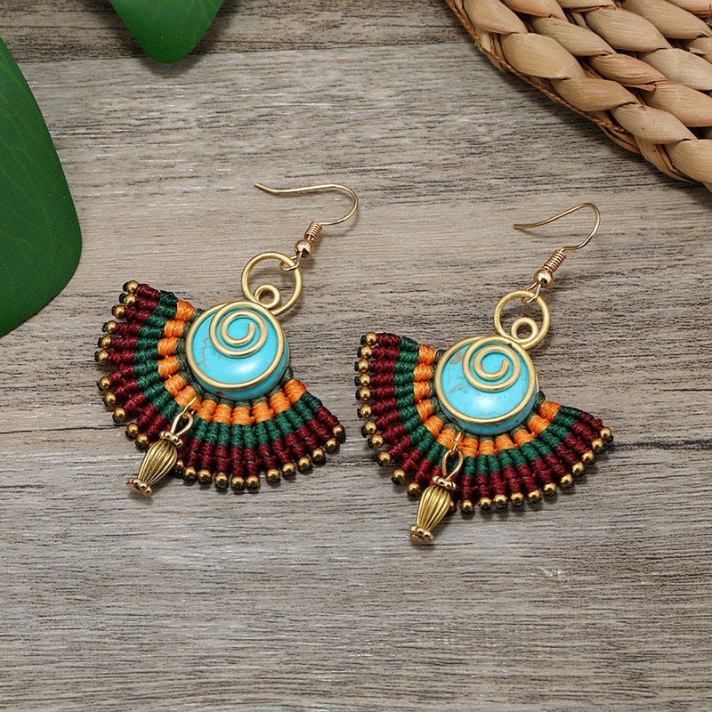 Handmade Bohemian Woven Earrings Design 4