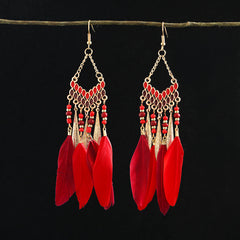 Different colour options of tassel earrings
