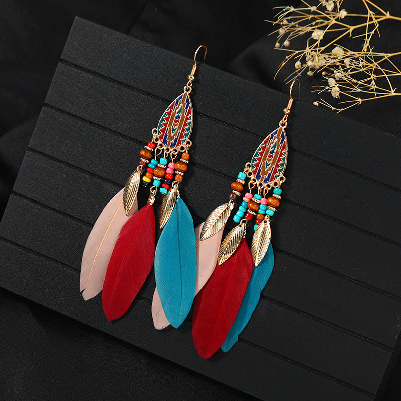 Shimmering blue vintage earrings for women