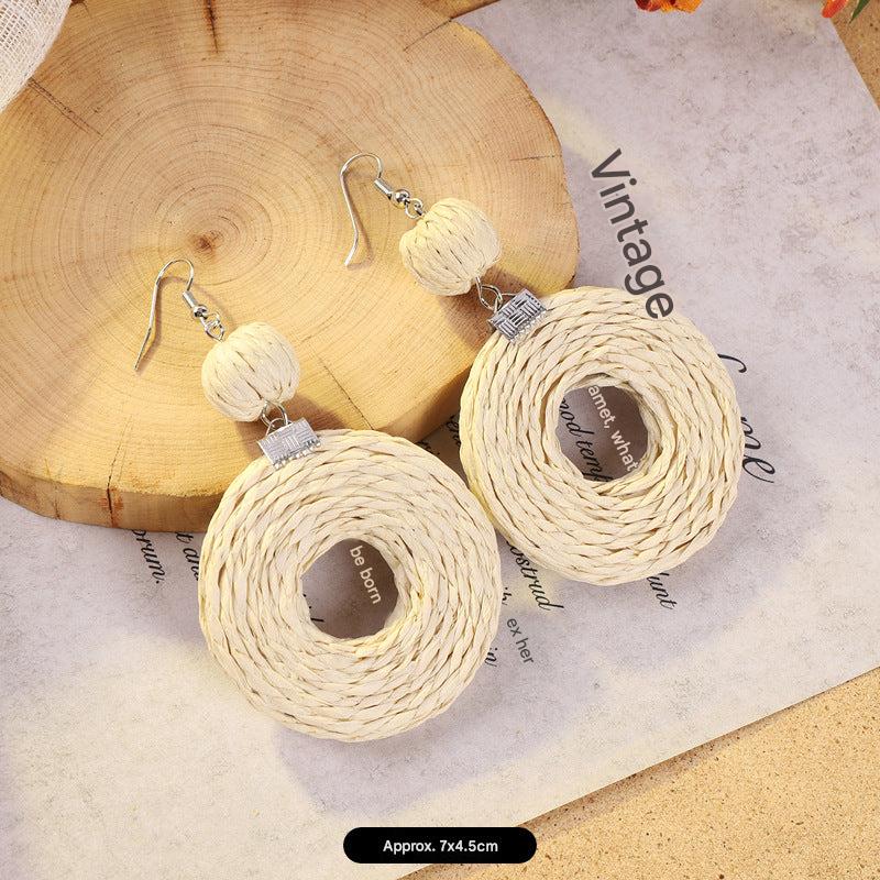 Lightweight rattan earrings perfect for the beach