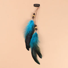 Feather hair clip for women styled on model