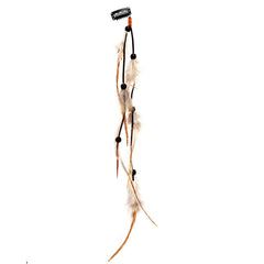 Vibrant bohemian hair clip with tassels close-up