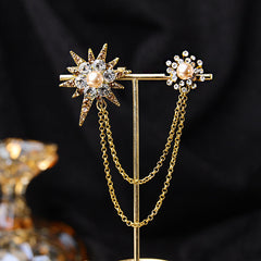Brooch worn on jacket showing versatility