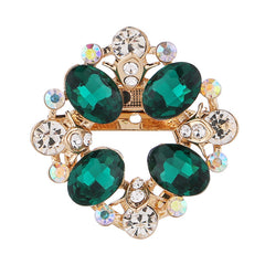 Rhinestone cat eye brooch front view