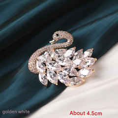 Close-up of Rhinestone Swan Brooch