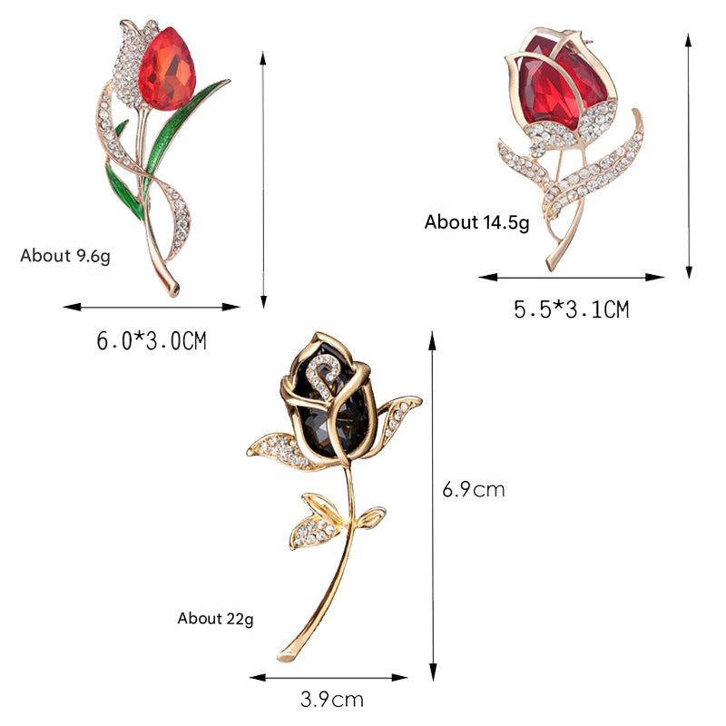 Close-up of rose brooch design
