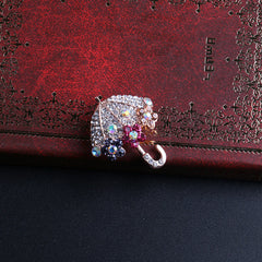 Rhinestone brooch styling on a bag