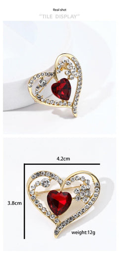 beautiful red brooch on fabric