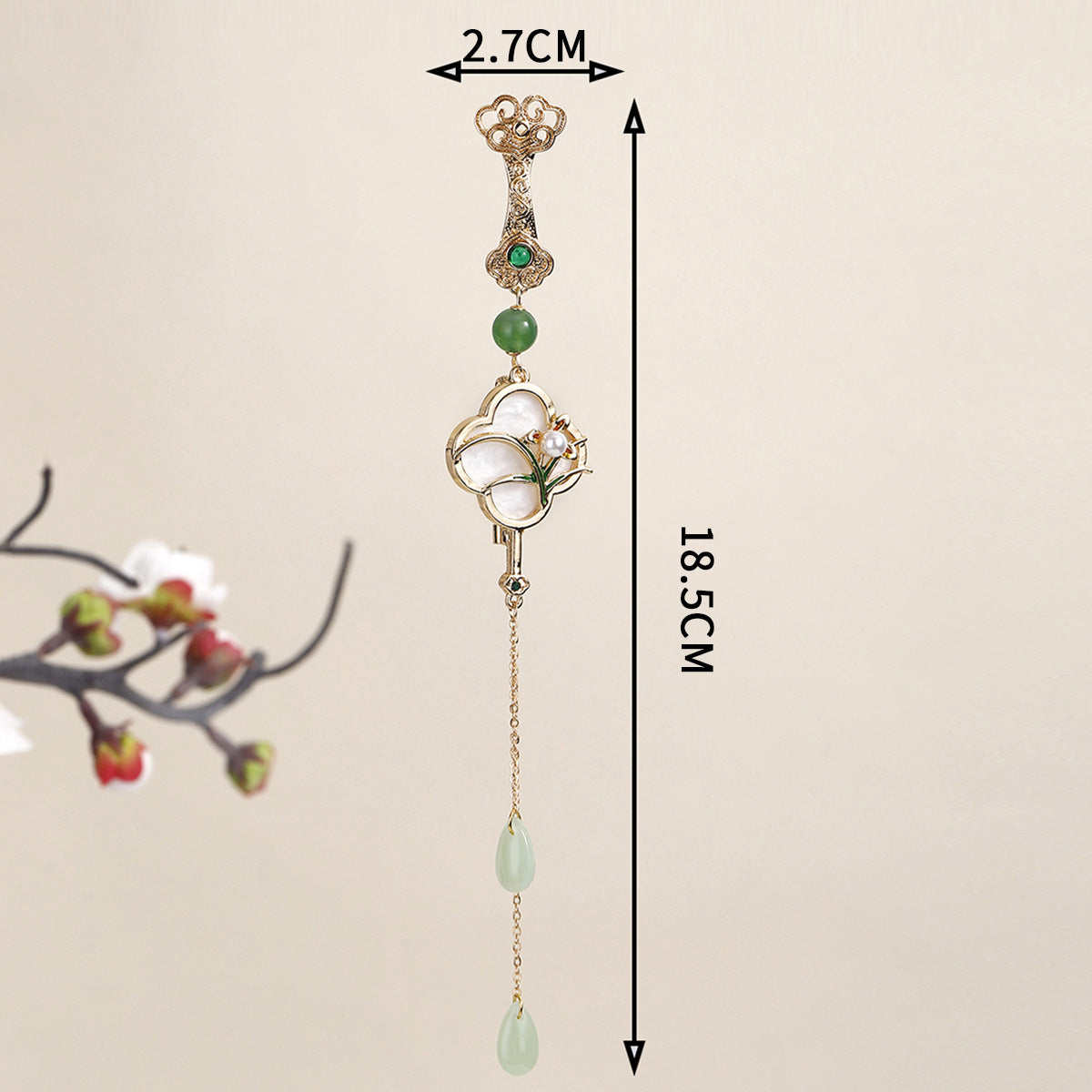 traditional Chinese style brooch side view
