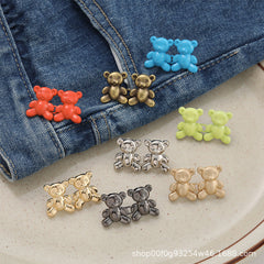 Adjustable Waist Button on Denim Pants