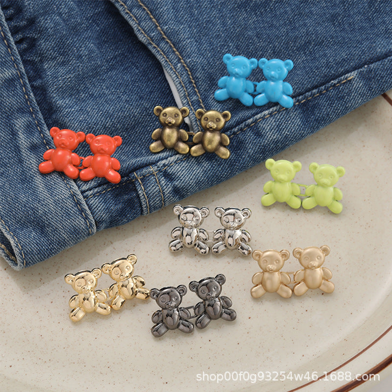 Adjustable Waist Button on Denim Pants