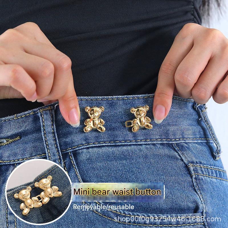 Mini Bear Button for Stylish Adjustments on Skirts
