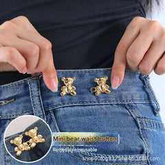Mini Bear Button for Stylish Adjustments on Skirts