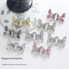Adjustable Waist Butterfly Buckle with Rhinestones - Buckle Design