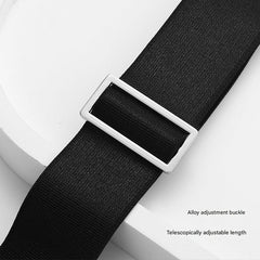 Adjustable shirt stay shown on a formal shirt