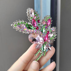 Elegant floral brooch from different angles
