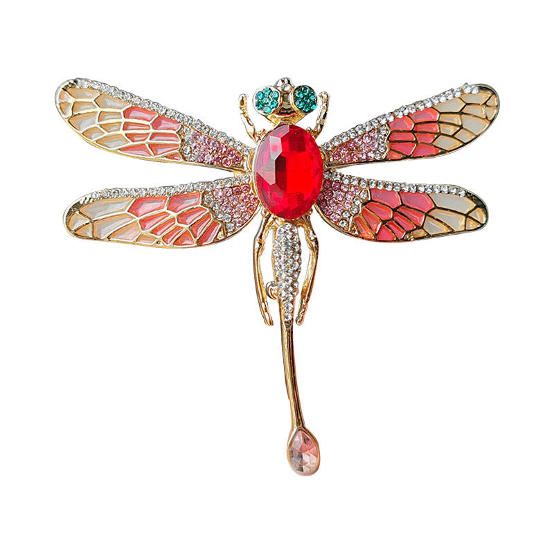 Stylish enamel brooch on display