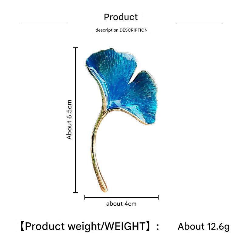 Ginkgo Leaf Brooch with crystal brilliance image 10