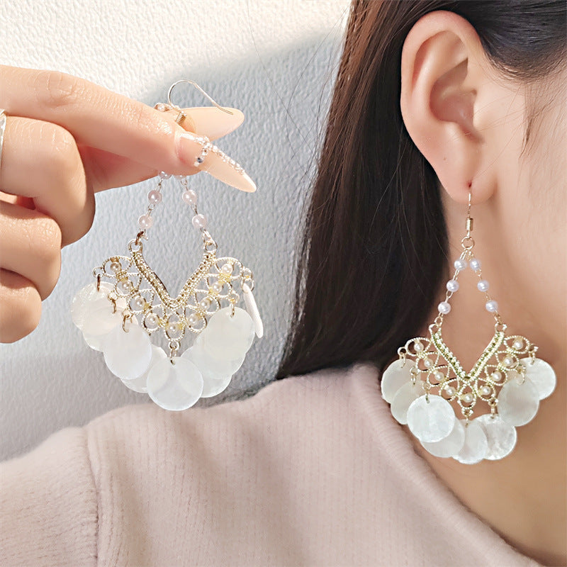 Chic Vintage Shell Tassel Earrings image 7