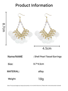 Chic Vintage Shell Tassel Earrings image 8