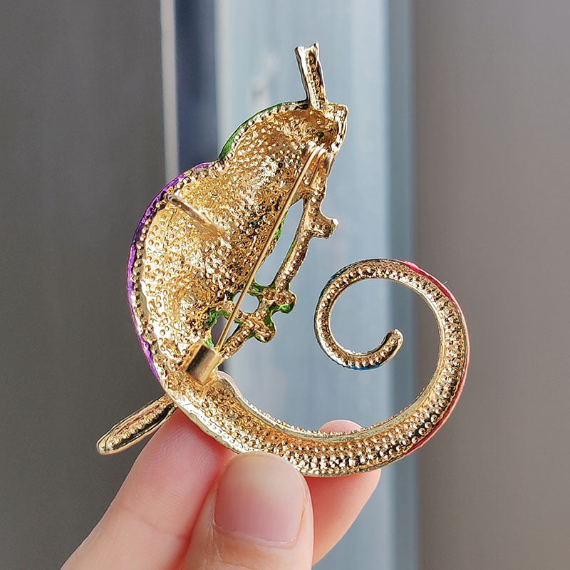 Colour-Changing Lizard Brooch Front View