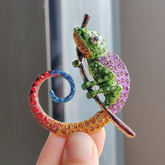 Lizard Brooch with Colour Effects