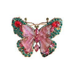 Butterfly brooch in red colour option
