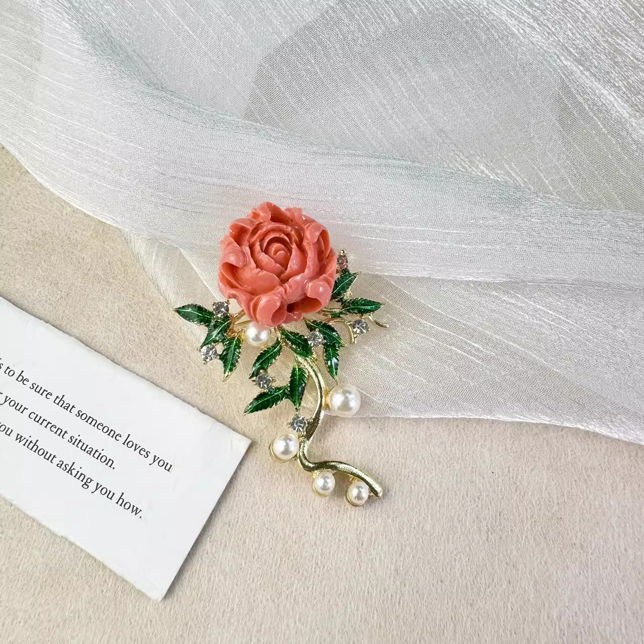 elegant floral design brooch