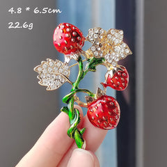 Back of Enamel Strawberry Brooch