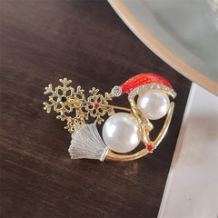 Snowman Brooch with secure pin closure