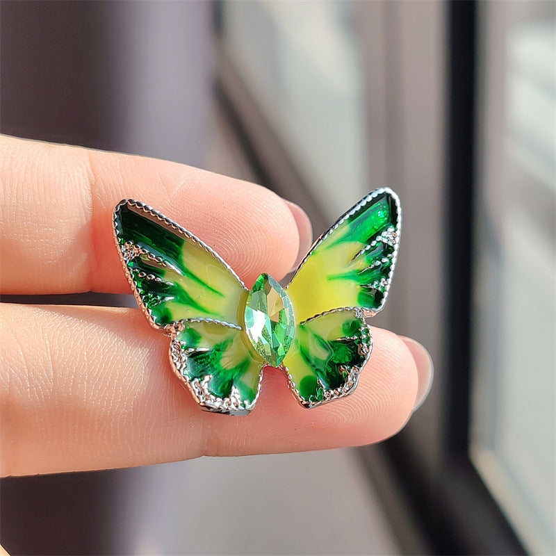 Stylish butterfly brooch pin with crystals