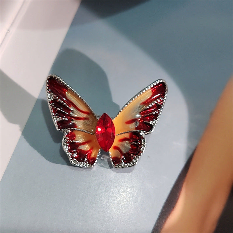 Charming butterfly brooch with crystal accents